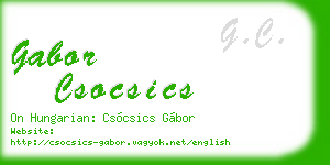 gabor csocsics business card